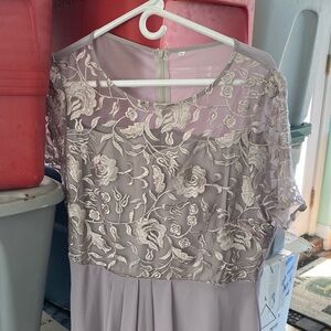 Elegant Lace Overlay Dress in Lavender